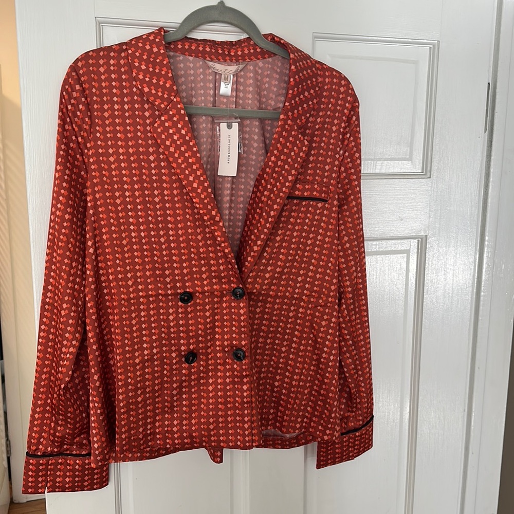 NWT Anthropologie double breasted silk blouse, size medium